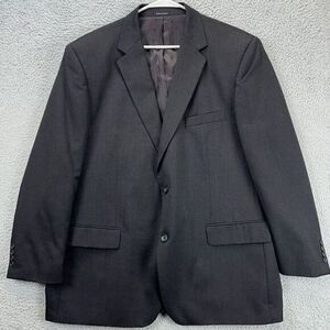 Joseph Feiss 100% Wool Blazer Adult 48R Black 2‎ Button Sport Coat Tuxedo Mens